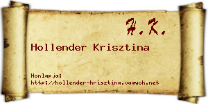 Hollender Krisztina névjegykártya